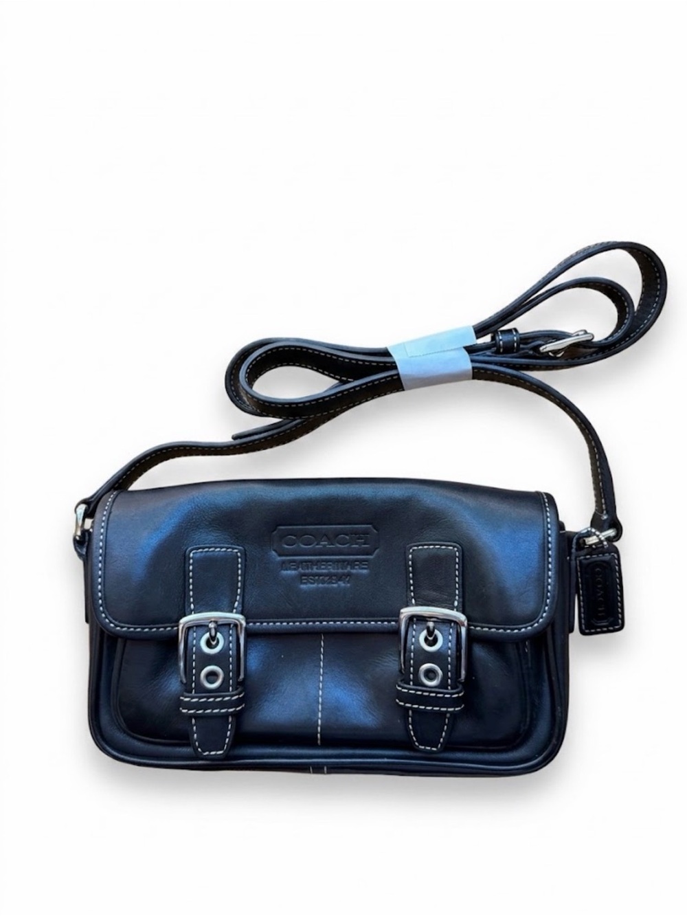 Vintage Coach Legacy Mini Field Bag 9355 Black Leather Crossbody